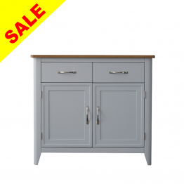 Grey Painted Small Sideboard with Oak